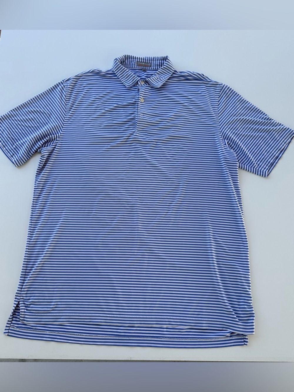 Peter Millar Shirt Mens XL Blue White Striped Summer Comfort Performance Golf
